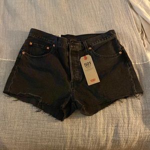 Levi’s I 501 high rise black shorts